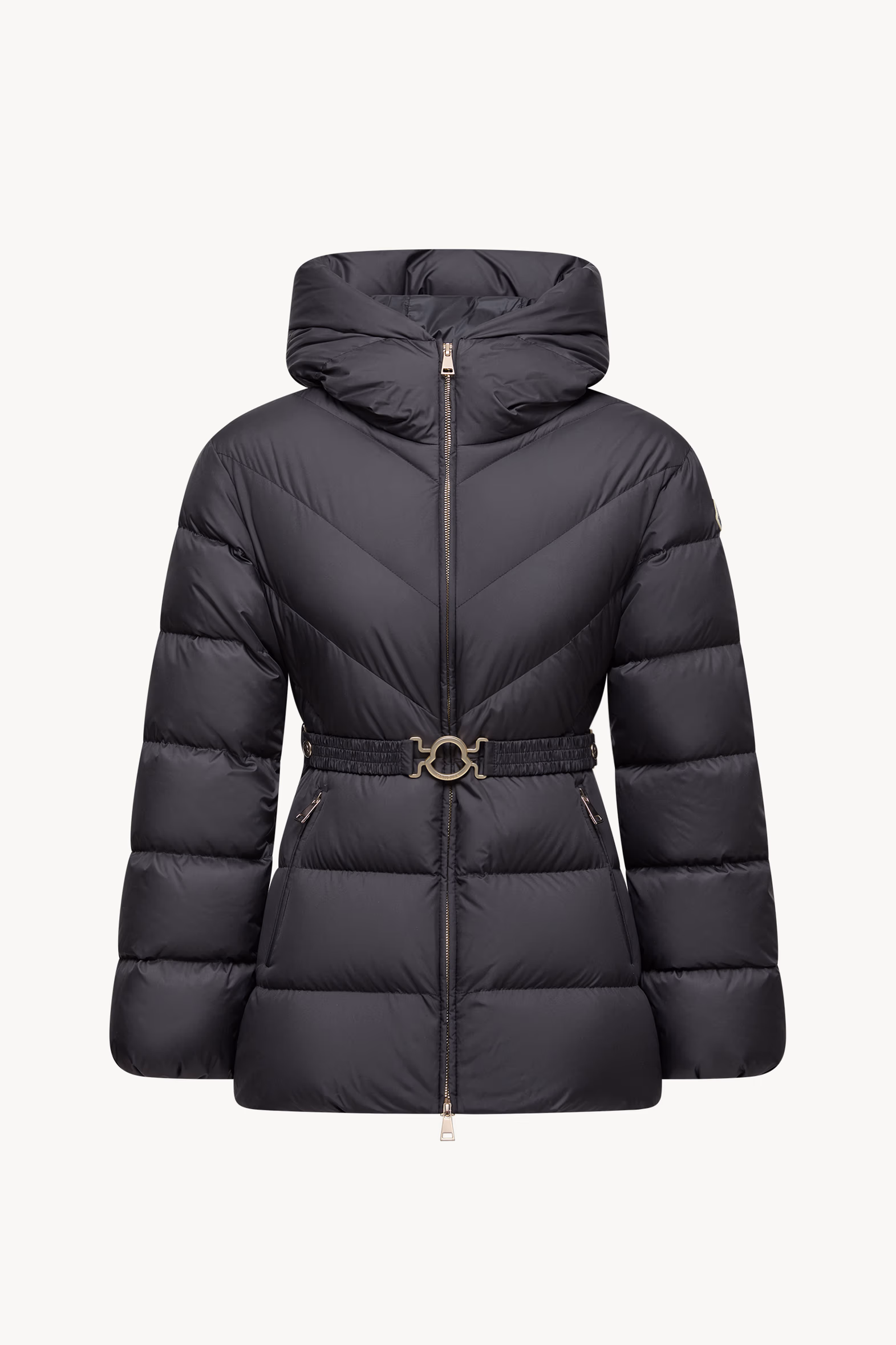 Brosse Diagonal-Quilted Hooded Short Down Jacket Black Moncler 2